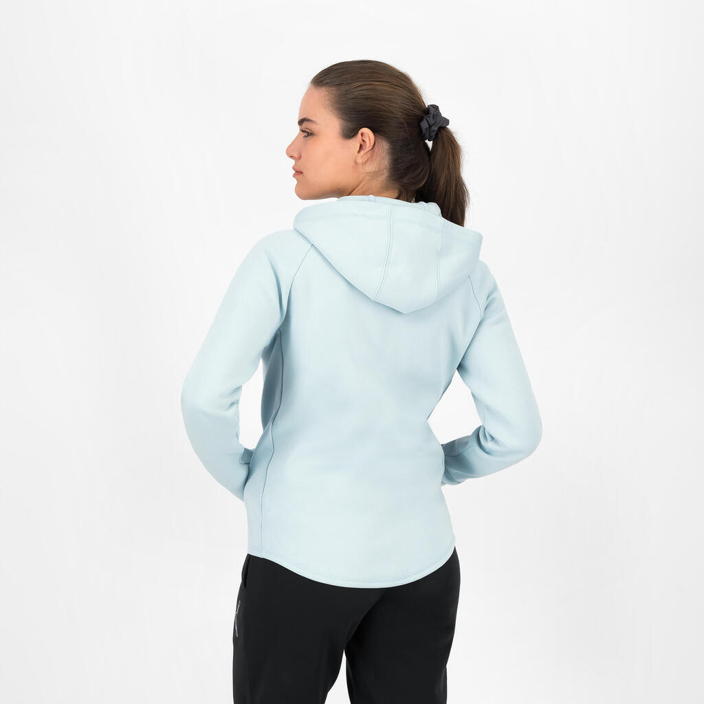 Women's Zip-Up Hooded Sweatshirt - Light Blue